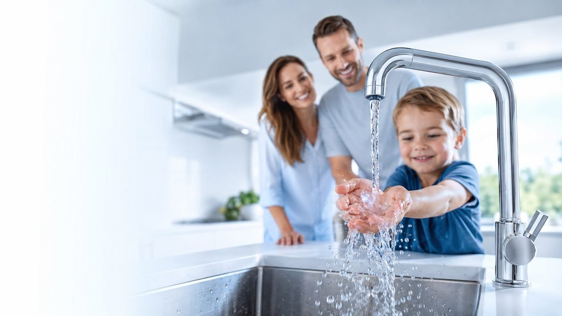 Family enjoying pure clean water from their Puronics system